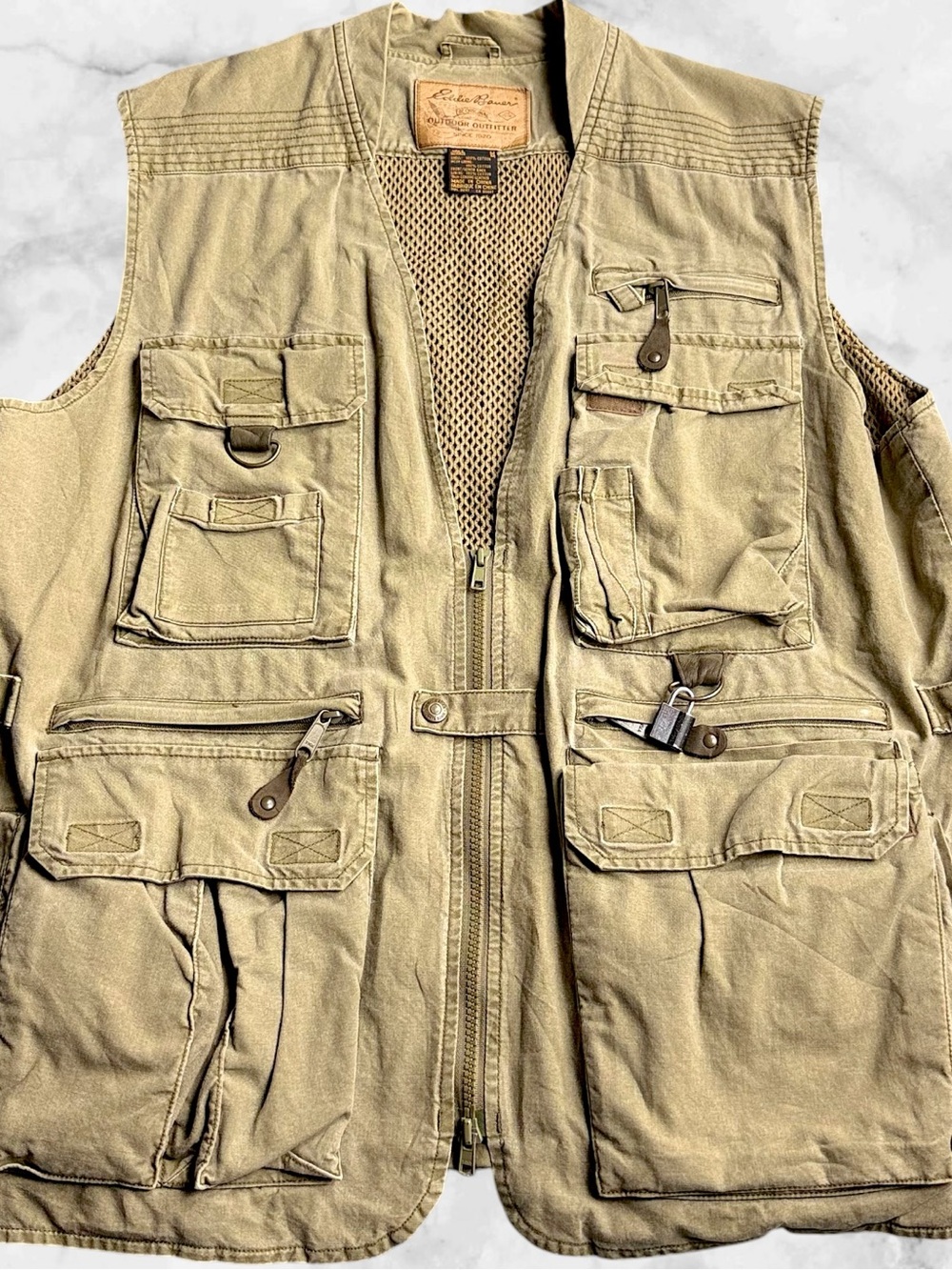 Eddie Bauer Men’s M Outdoor Outfitter Fishing Safari Utility Vest 100% Cotton